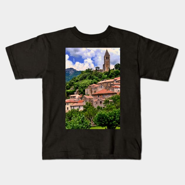 Olargues in the Haute-Languedoc, France Kids T-Shirt by IanWL